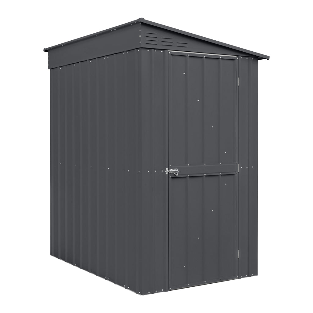 Lean-To Roof Shed, 4 X 6 Ft, Single Hinged Door, Woodland Grey