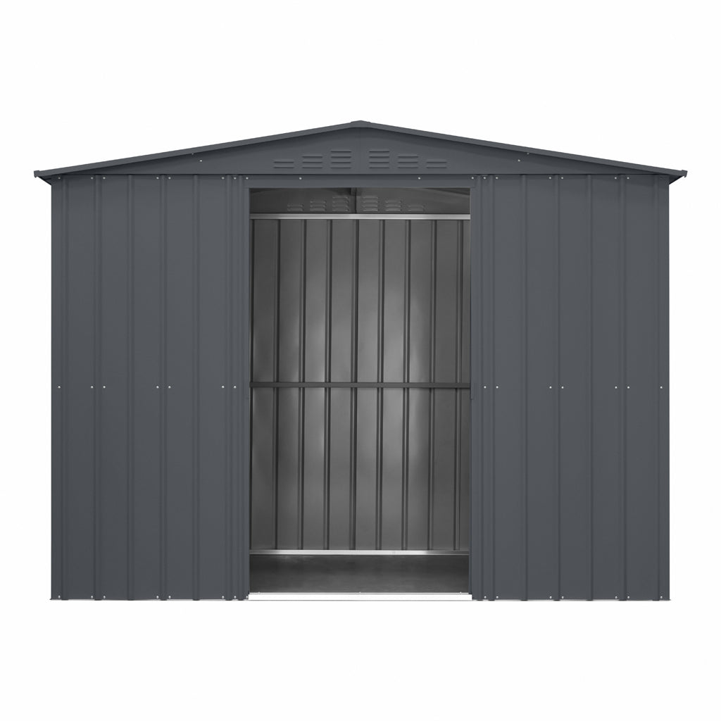 Gable Roof Shed, 8 X 4 Ft, Double Sliding Doors, Woodland Grey