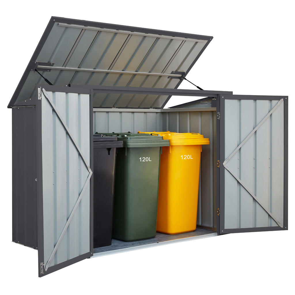 2 Bin Locker, 6 X 3 Ft, Double Hinged Doors, Woodland Grey