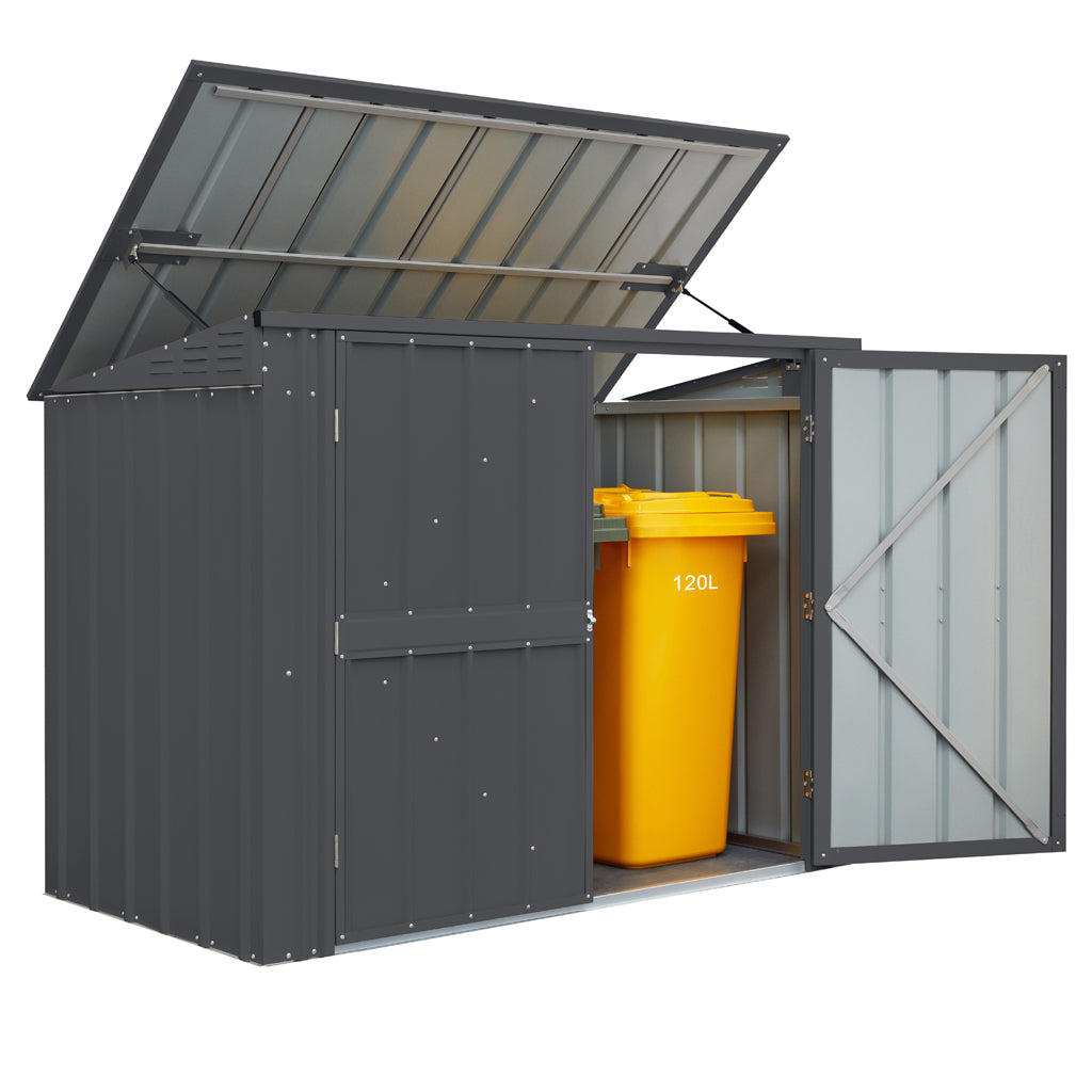 2 Bin Locker, 6 X 3 Ft, Double Hinged Doors, Woodland Grey