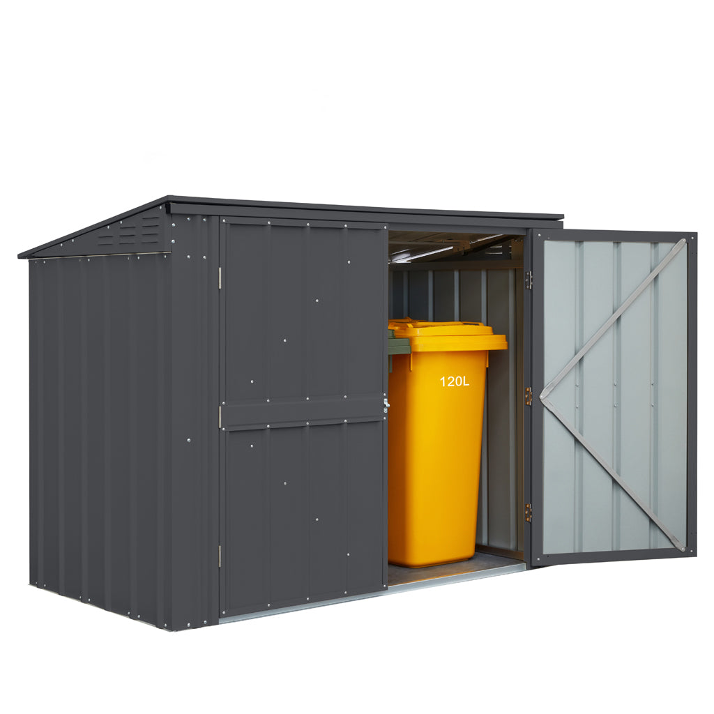 2 Bin Locker, 6 X 3 Ft, Double Hinged Doors, Woodland Grey