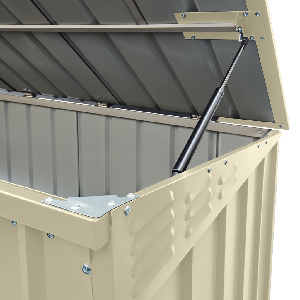 3 Bin Locker, 8 X 3 Ft, Double Hinged Doors, Smooth Cream