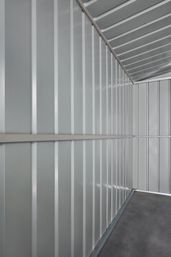 Gable Roof Shed, 10 X 10 Ft, Double Sliding Doors, Smooth Cream