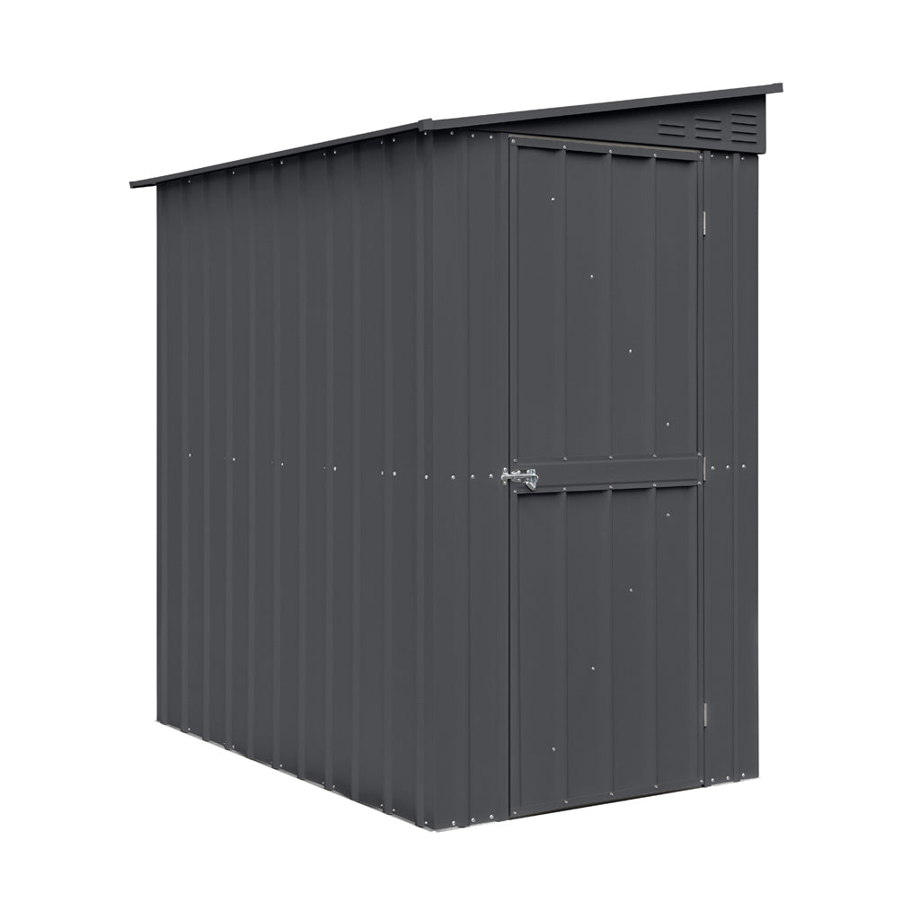 Lean-To Roof Shed, 4 X 6 Ft, Single Hinged Door, Woodland Grey