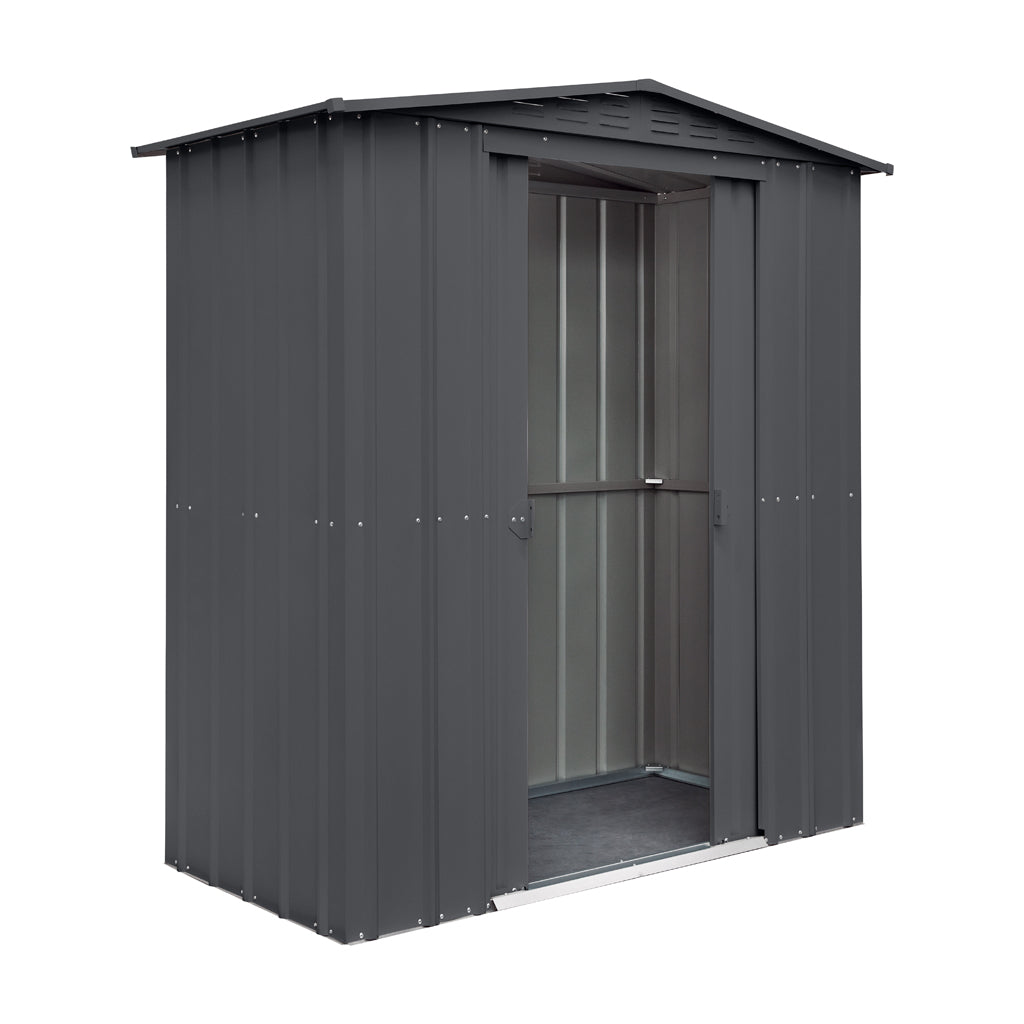 Gable Roof Shed, 6 X 3 Ft, Double Sliding Doors, Woodland Grey