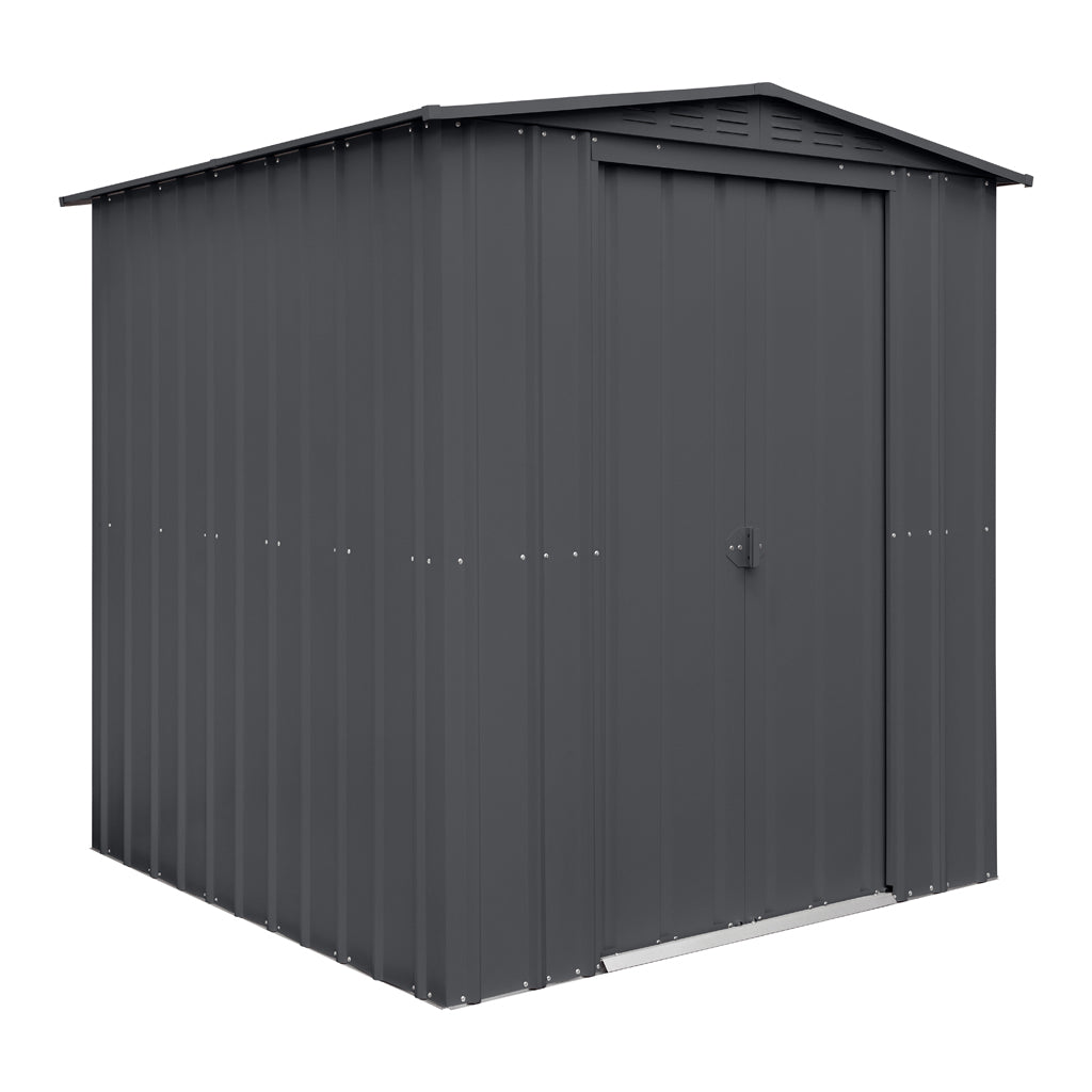 Gable Roof Shed, 6 X 6 Ft, Double Sliding Doors, Woodland Grey