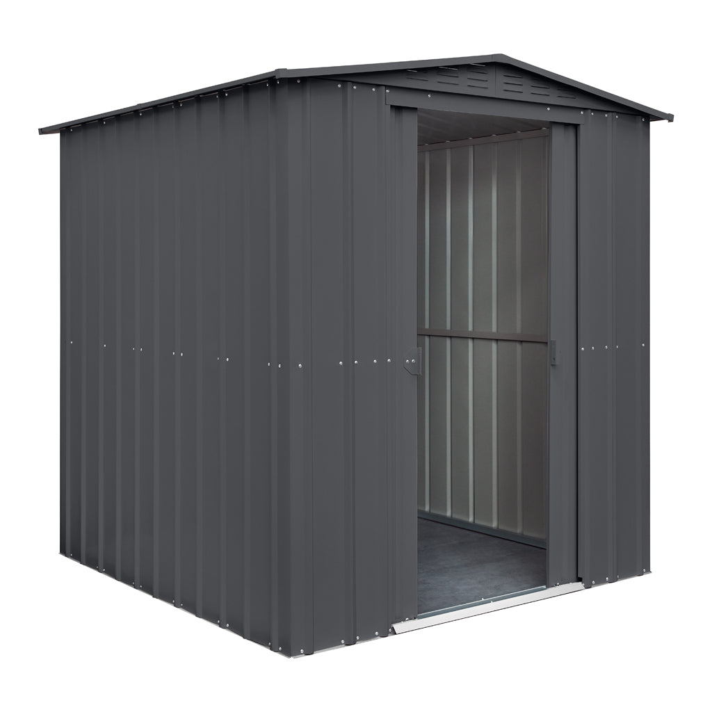 Gable Roof Shed, 6 X 6 Ft, Double Sliding Doors, Woodland Grey