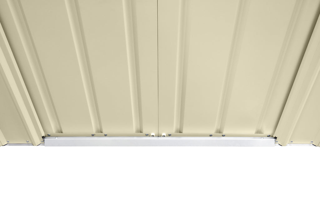 Gable Roof Shed, 6 X 3 Ft, Double Sliding Doors, Smooth Cream