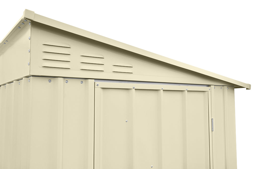 Lean-To Roof Shed, 4 X 8 Ft, Single Hinged Door, Smooth Cream