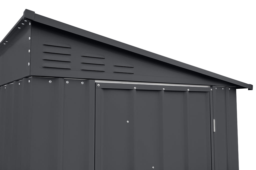 Lean-To Roof Shed, 4 X 8 Ft, Single Hinged Door, Woodland Grey