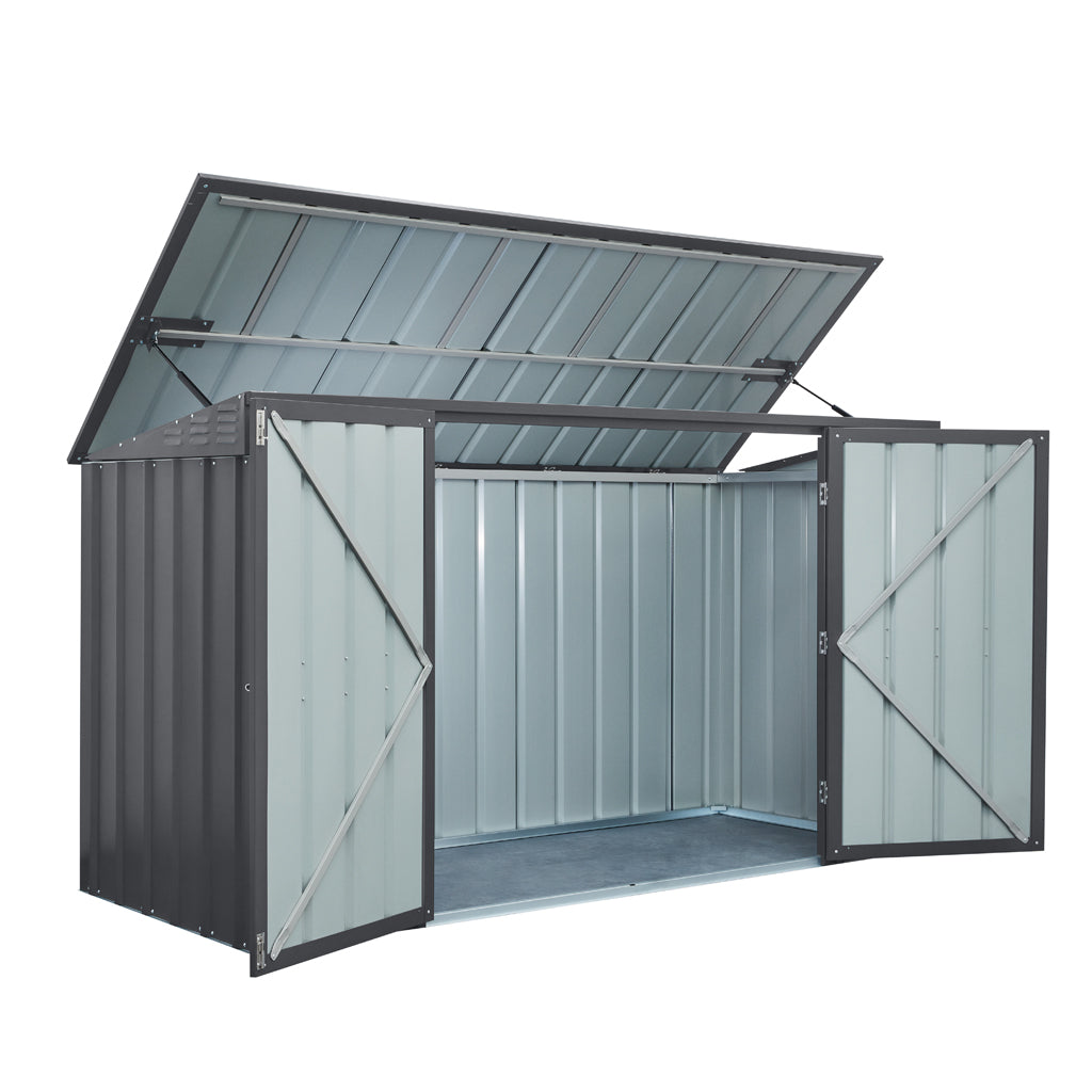 3 Bin Locker, 8 X 3 Ft, Double Hinged Doors, Woodland Grey