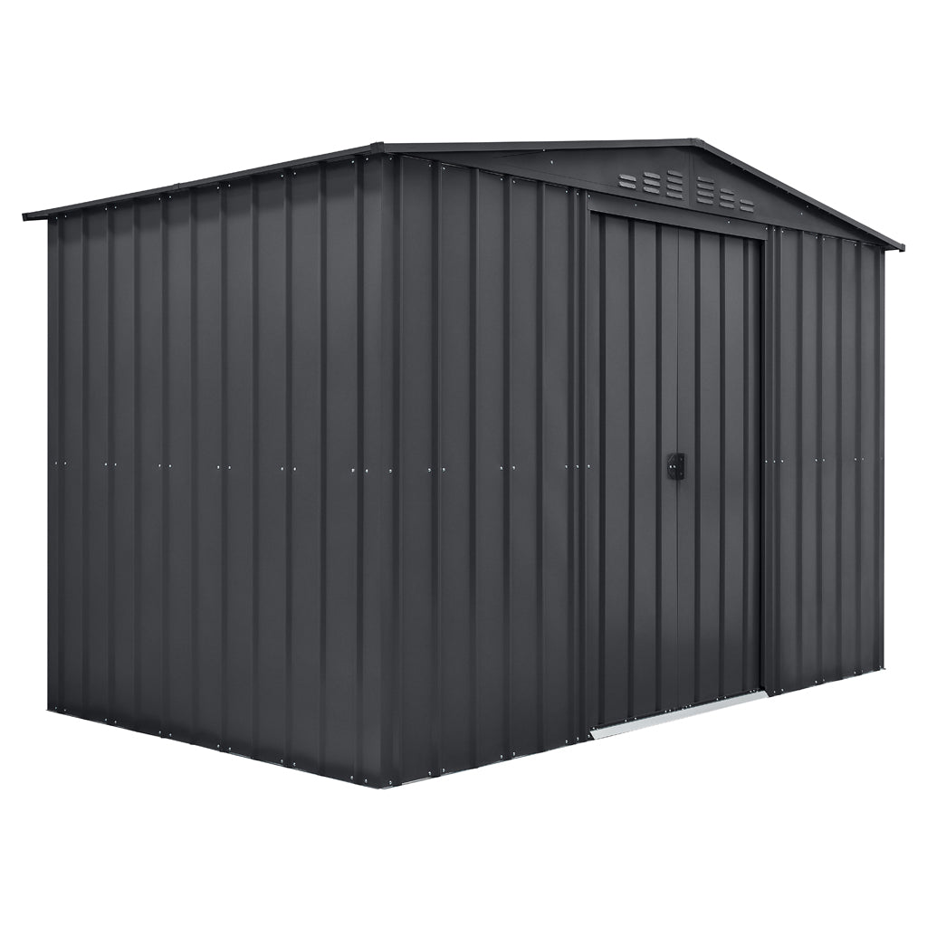 Gable Roof Shed, 10 X 6 Ft, Double Sliding Doors, Woodland Grey