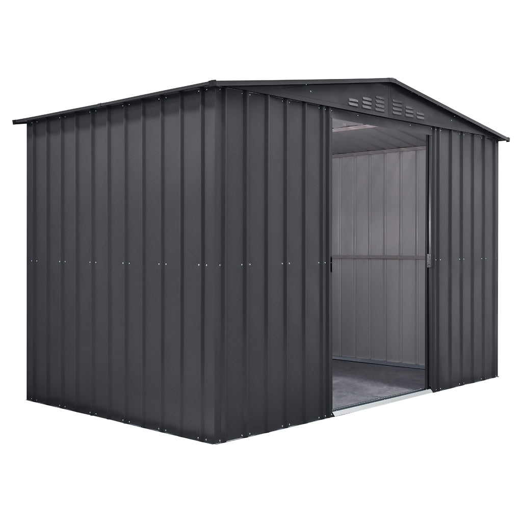 Gable Roof Shed, 10 X 6 Ft, Double Sliding Doors, Woodland Grey