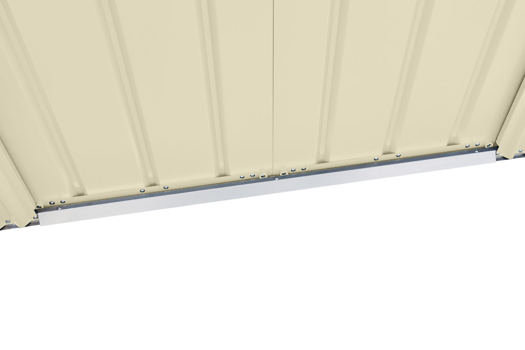 Gable Roof Shed, 8 X 3 Ft, Double Sliding Doors, Smooth Cream