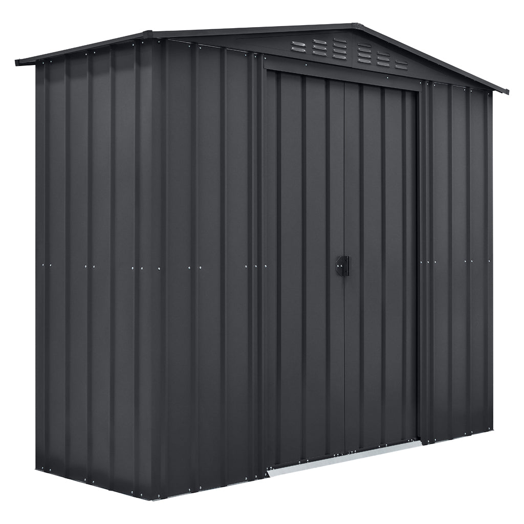 Gable Roof Shed, 8 X 3 Ft, Double Sliding Doors, Woodland Grey