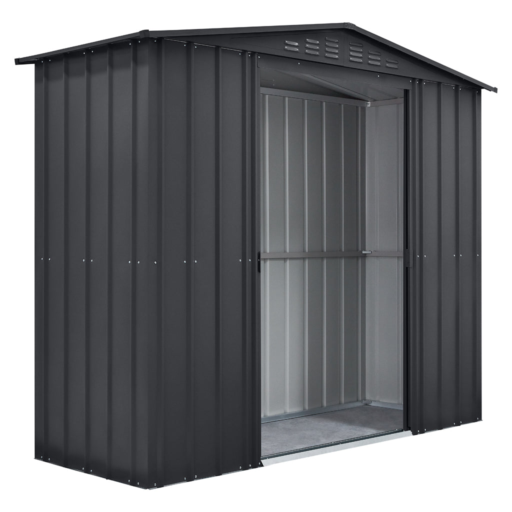 Gable Roof Shed, 8 X 3 Ft, Double Sliding Doors, Woodland Grey