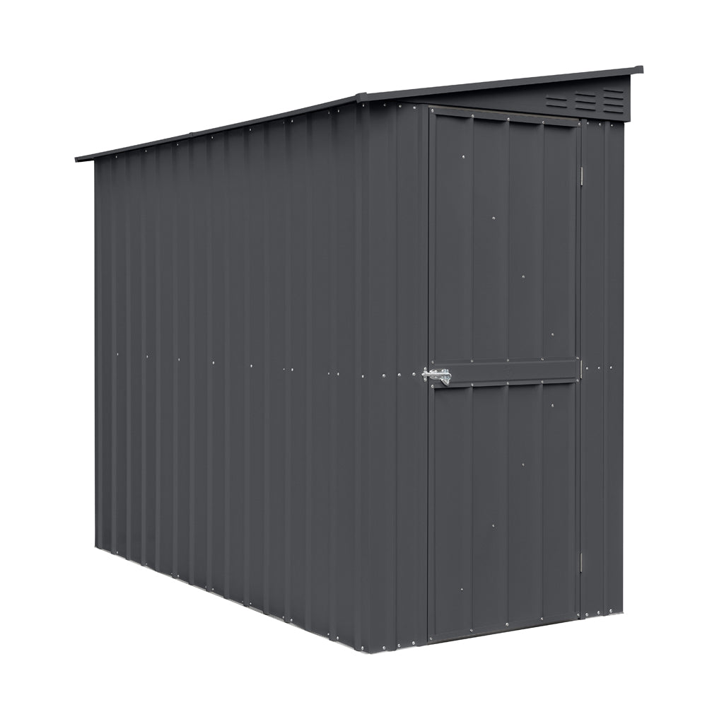 Lean-To Roof Shed, 4 X 8 Ft, Single Hinged Door, Woodland Grey